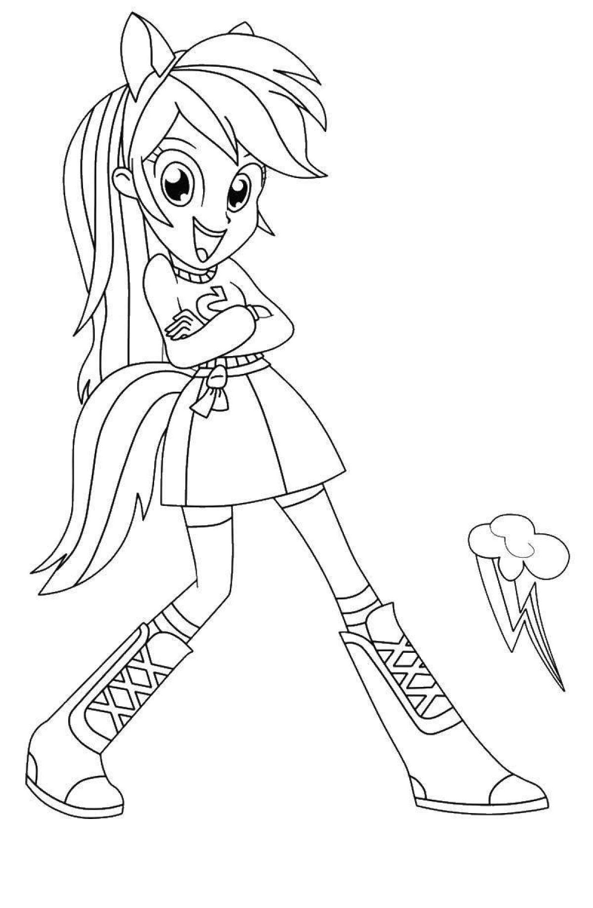 Awesome Equestria Girls Rainbow Rock Coloring Page