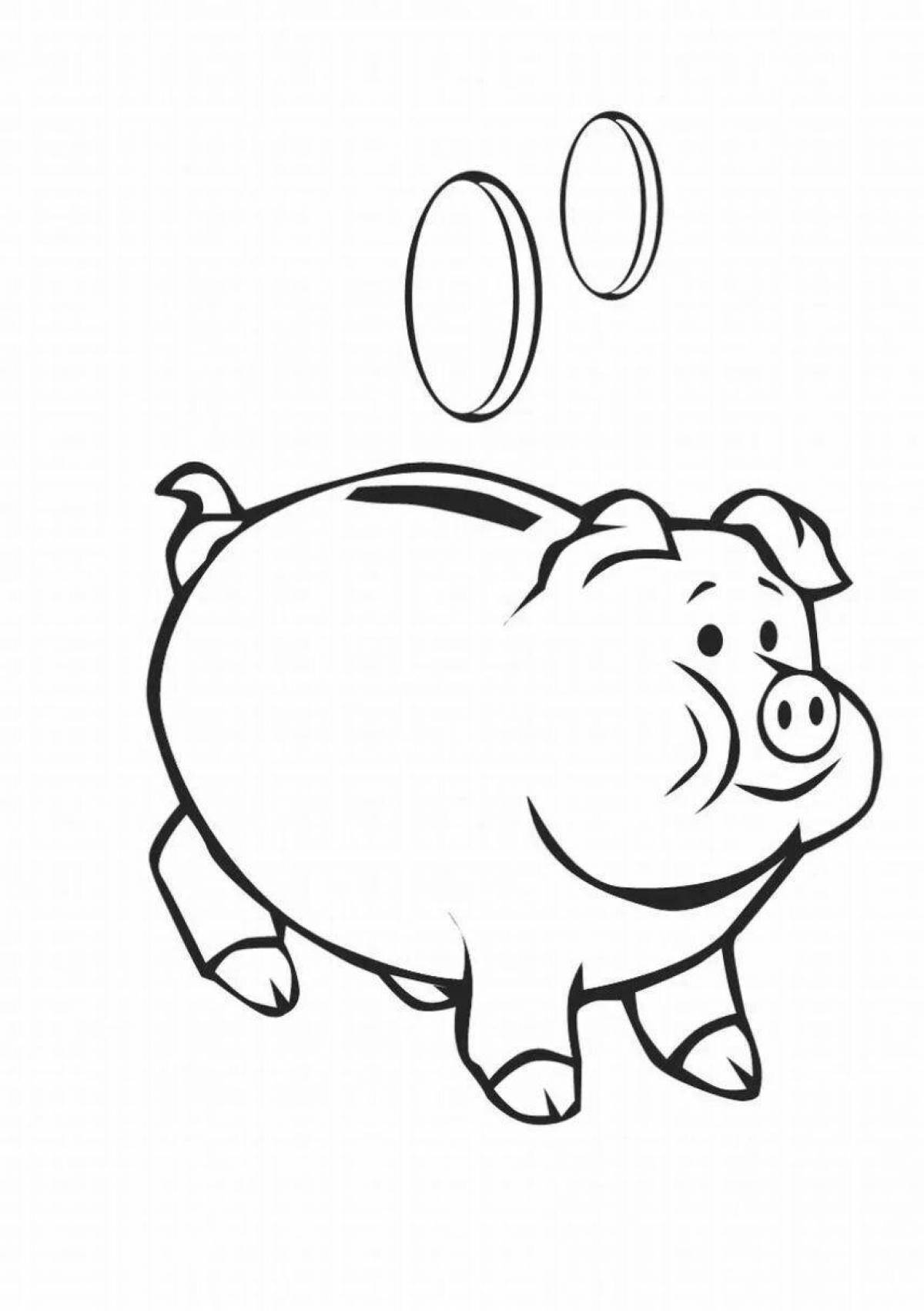 Photo Fun piggy coloring for kids