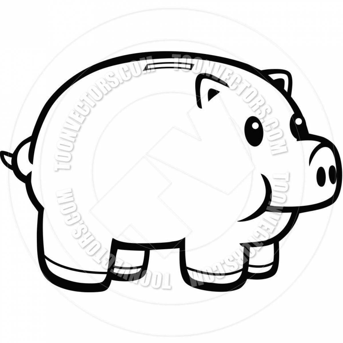 Innovative piggy bank coloring book for kids