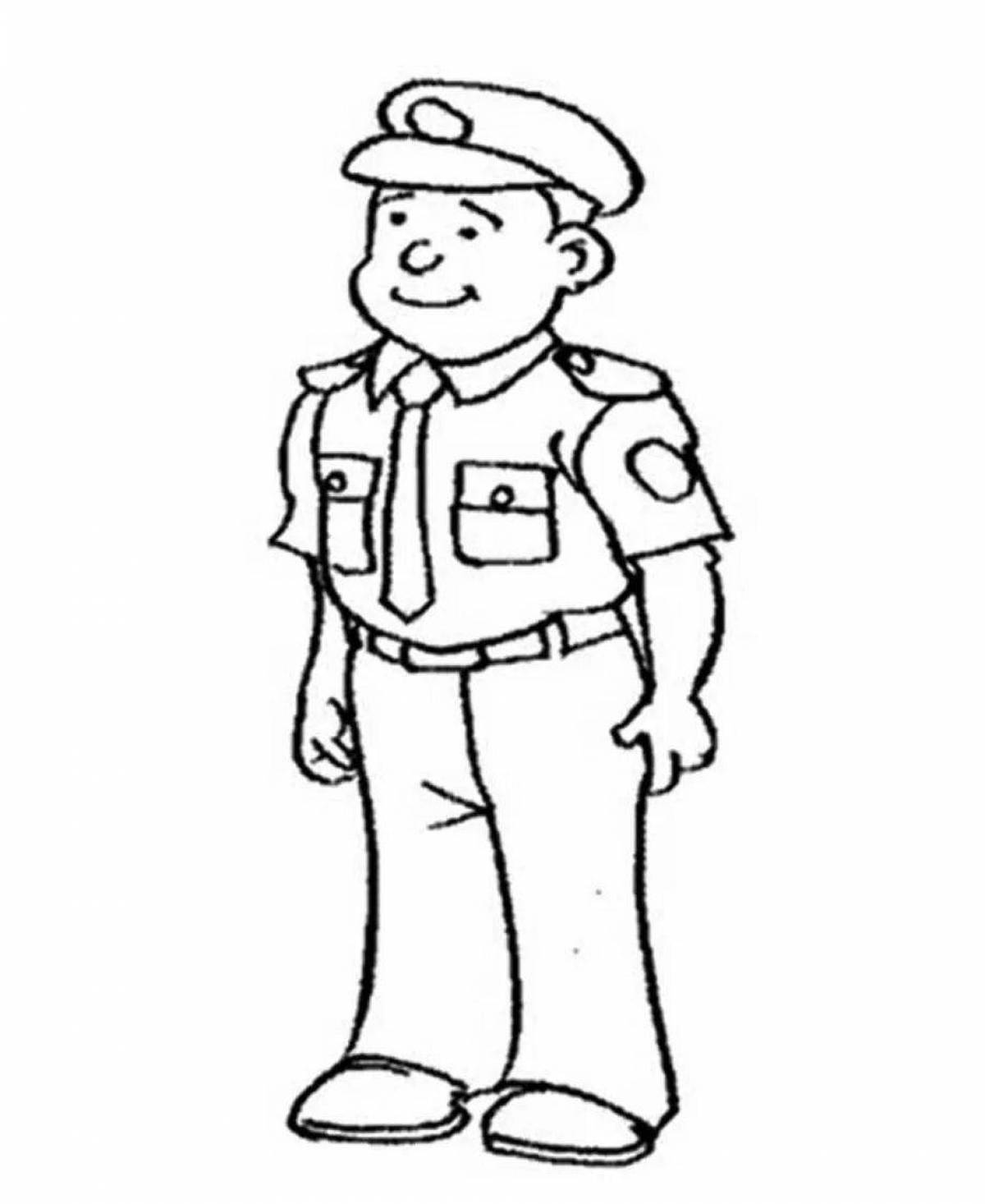 Magic traffic police inspector coloring