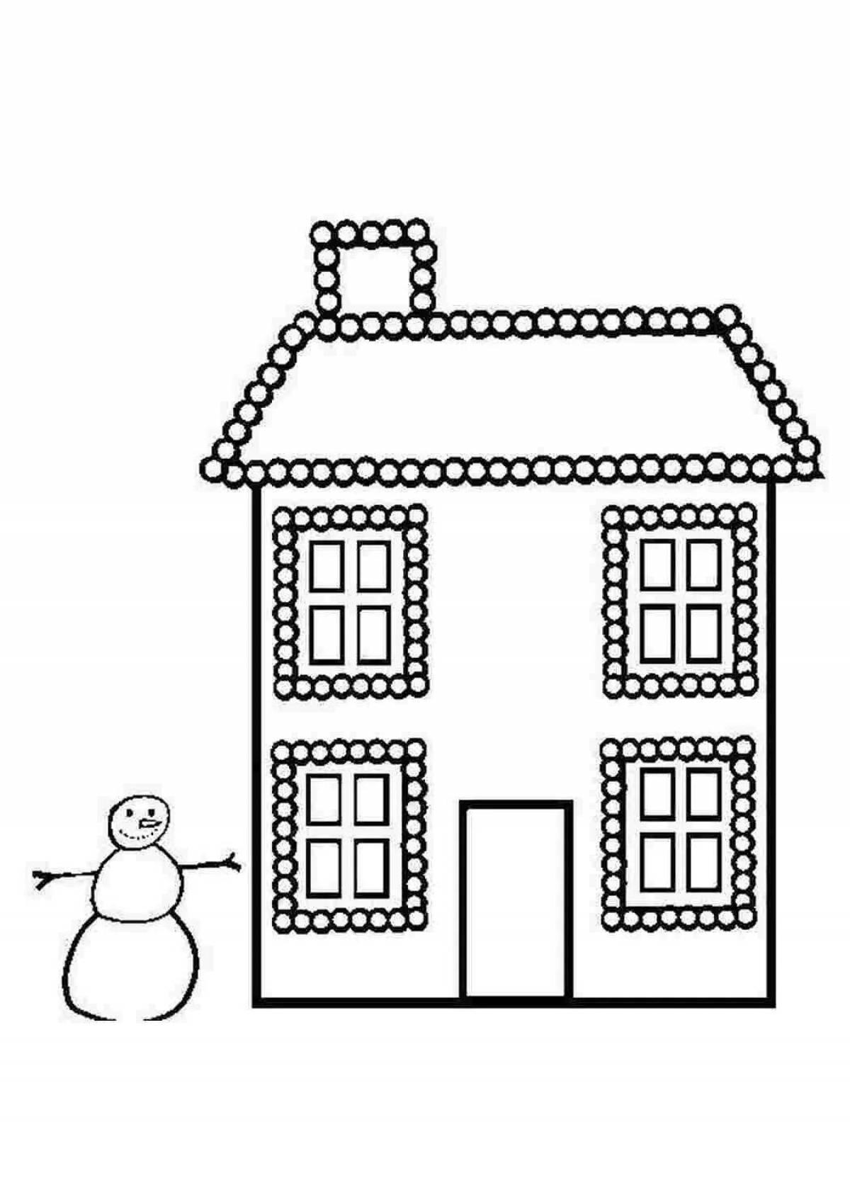 Jolly two-storey house coloring book for children