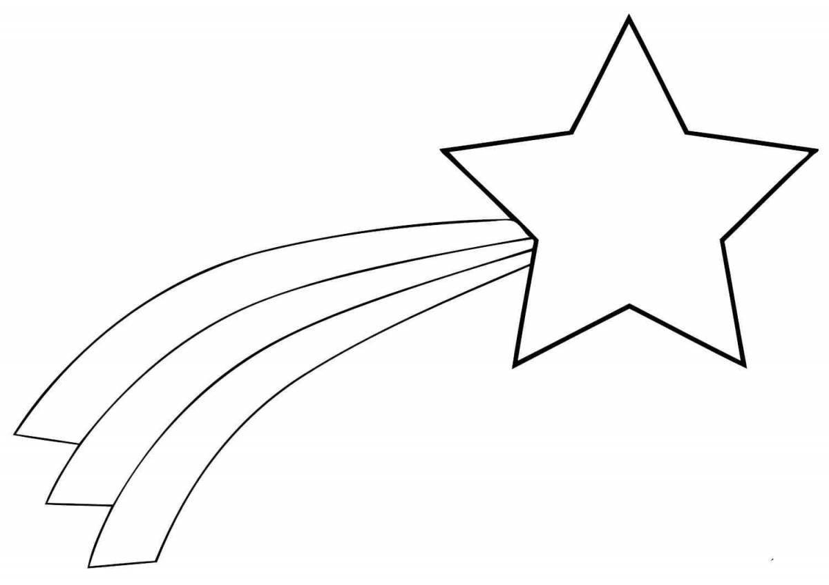 Coloring book joyful star and St. George ribbon