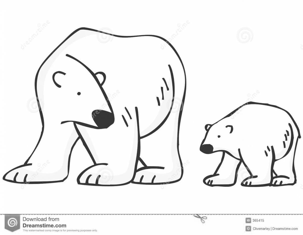 Coloring page playful penguin and polar bear