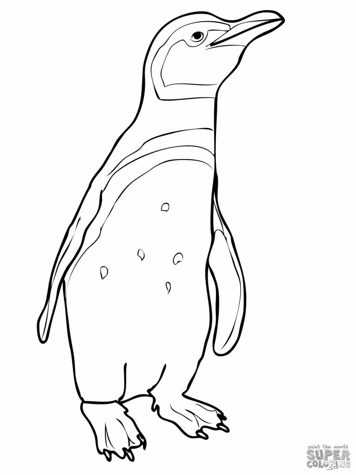 Coloring page beckoning penguin and polar bear