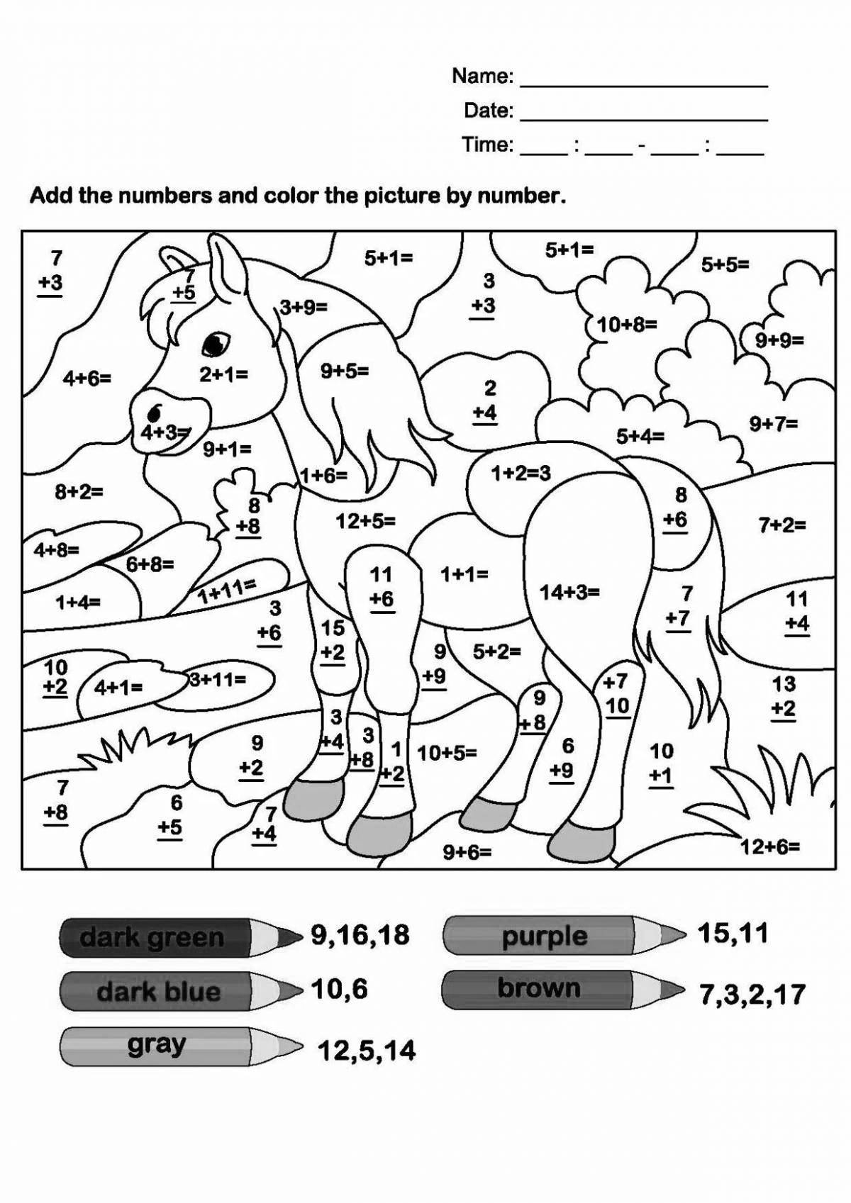 Great pet coloring by numbers