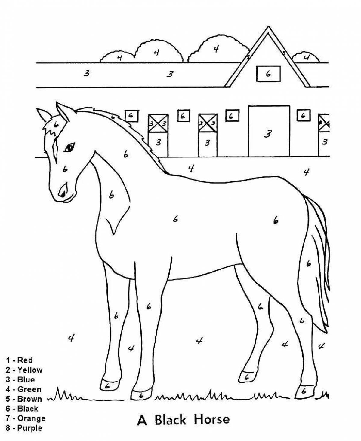 Outstanding pet coloring page by number