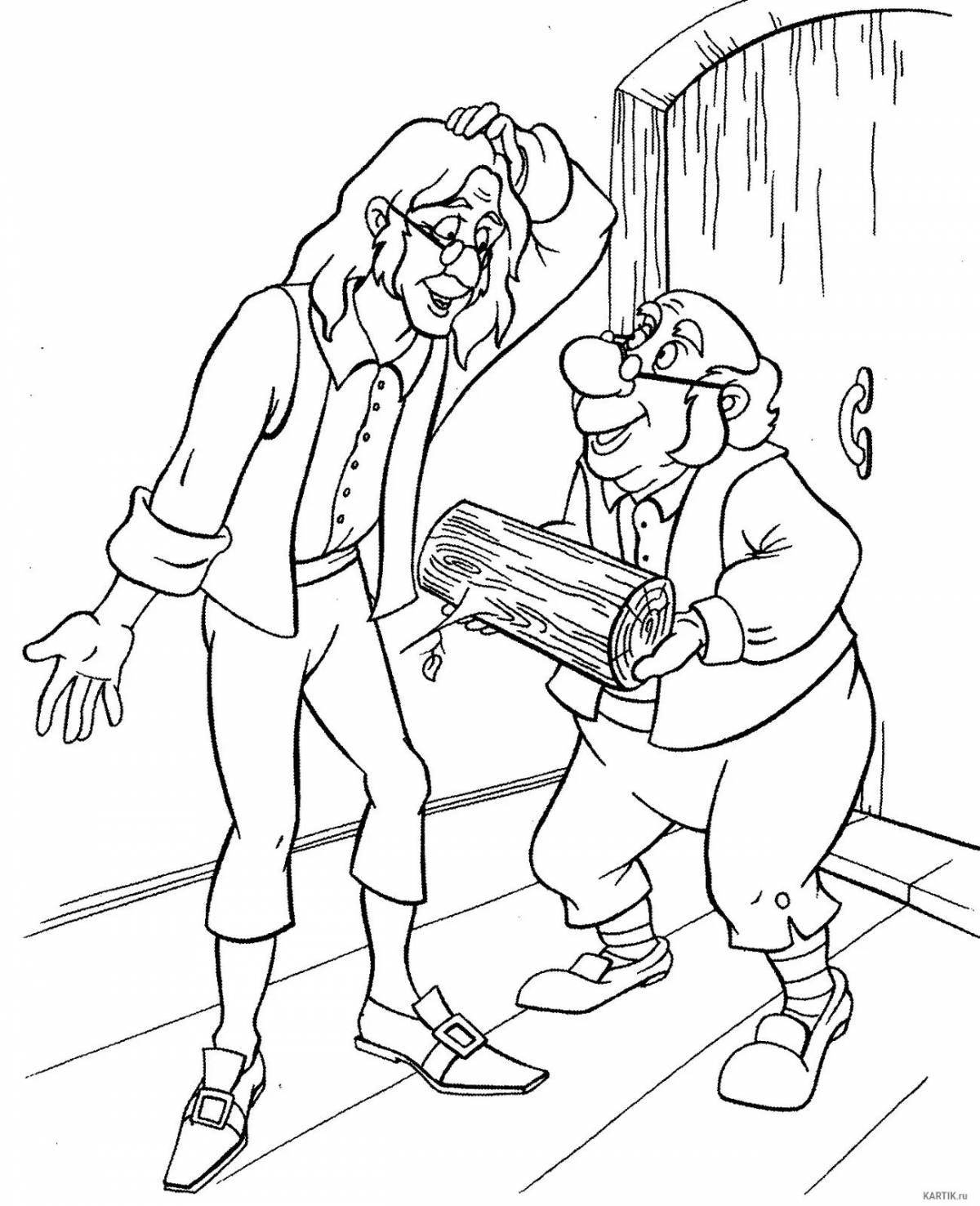 Photo Joyful pinocchio and his friends