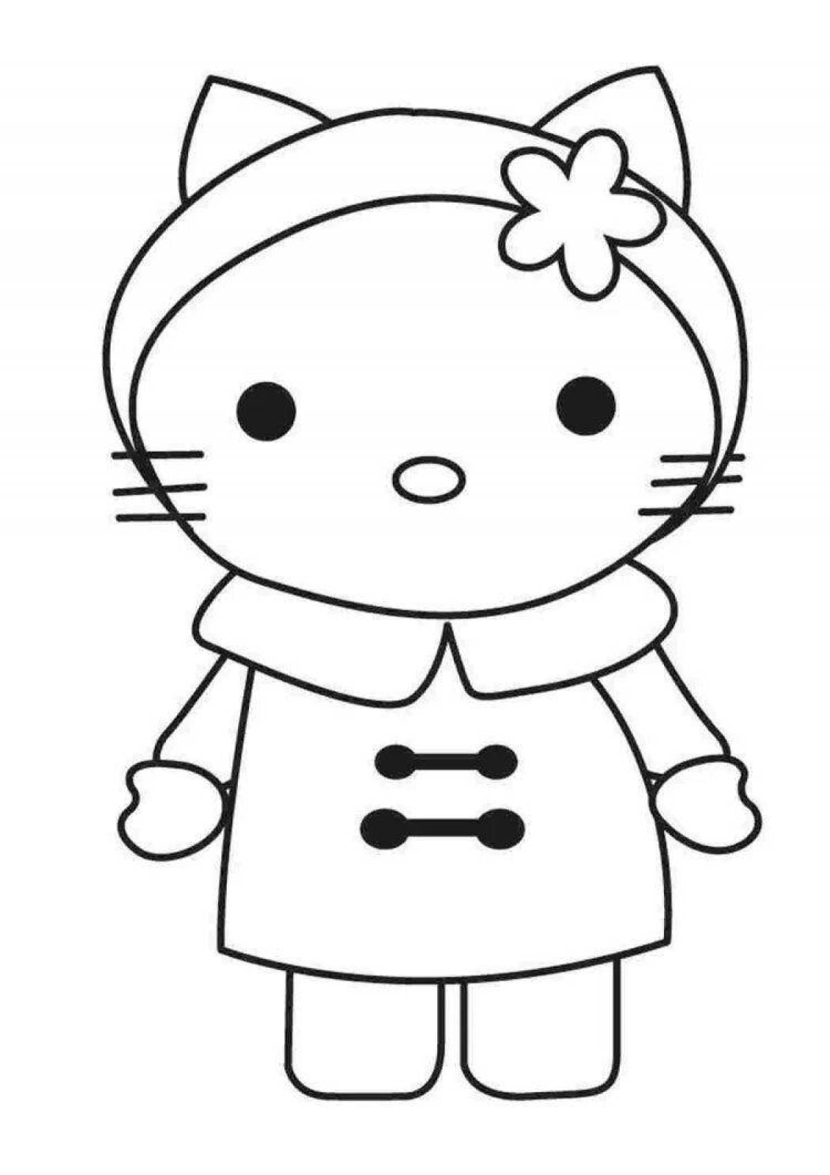 Забавная раскраска миледи из hello kitty