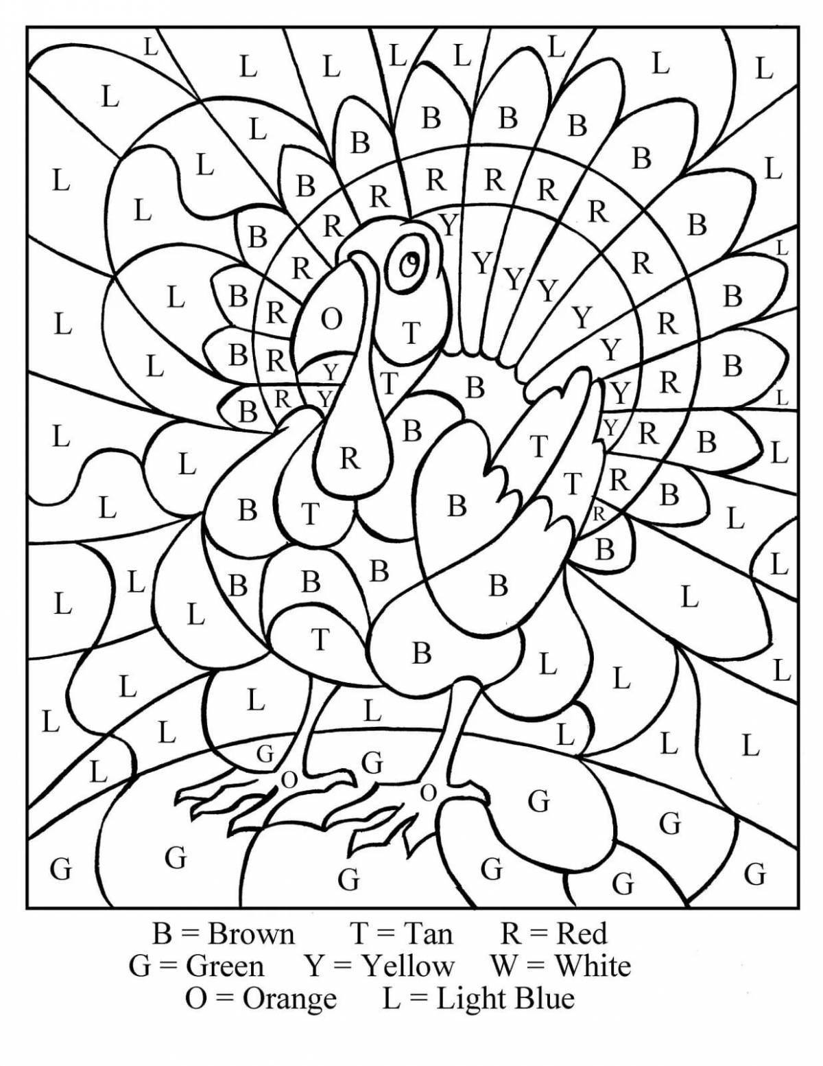 English by numbers coloring book