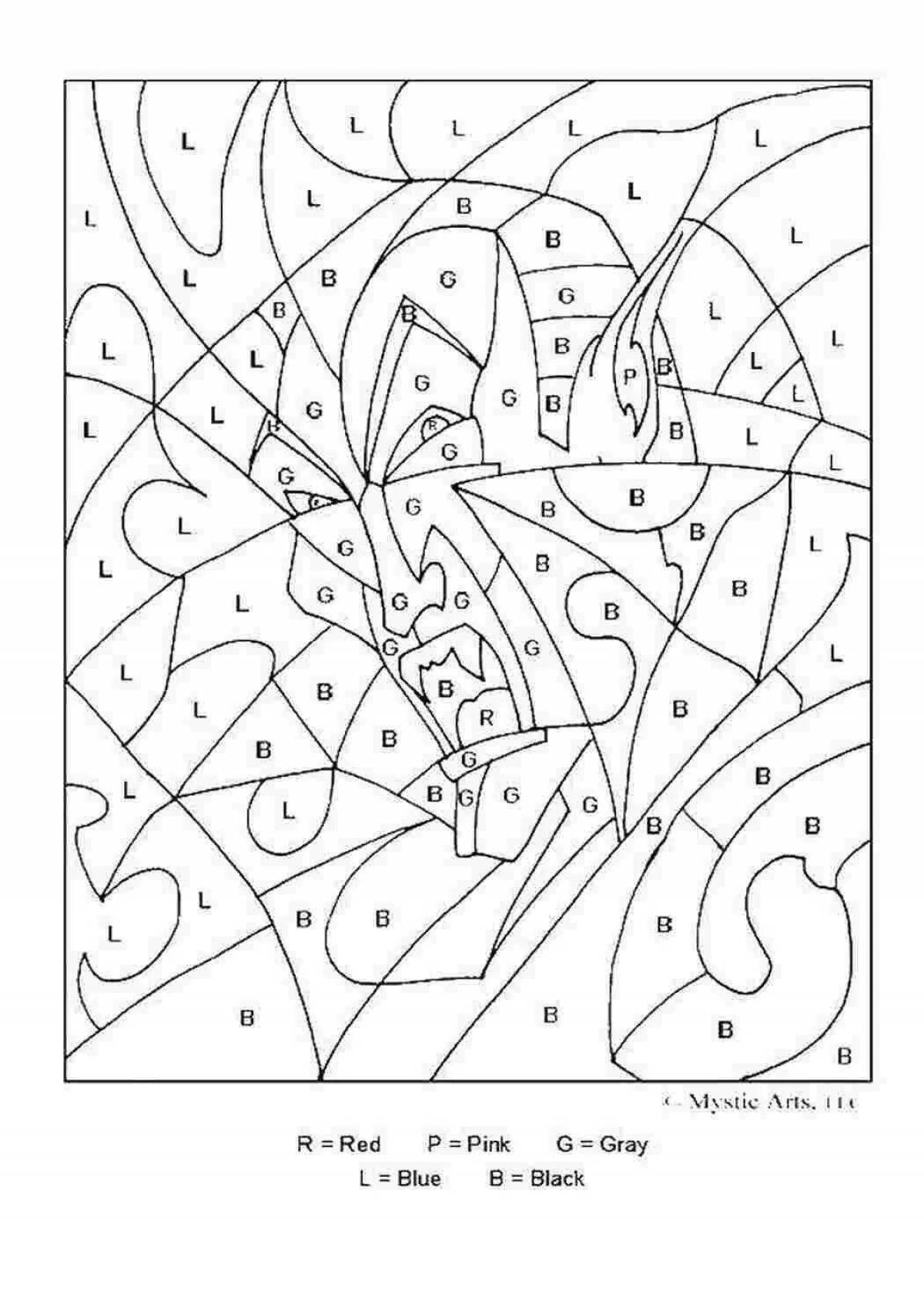 Charming english by numbers coloring book