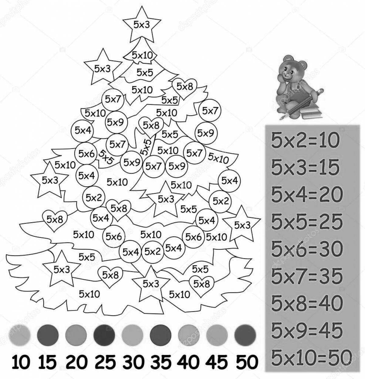 Playful multiplication table for 6