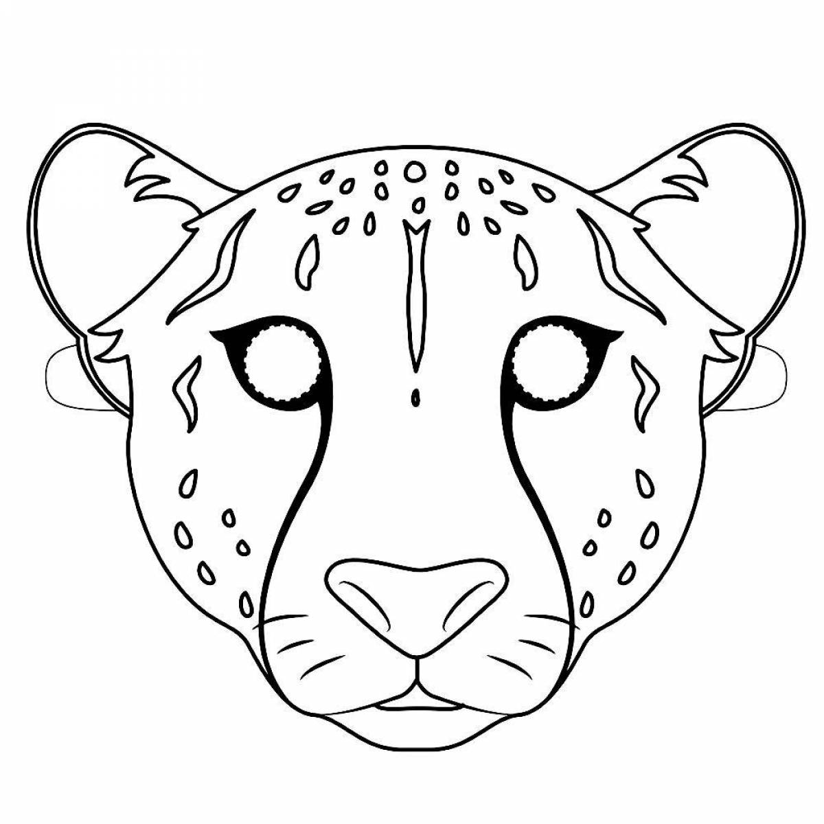 Coloring page animal mask for kids