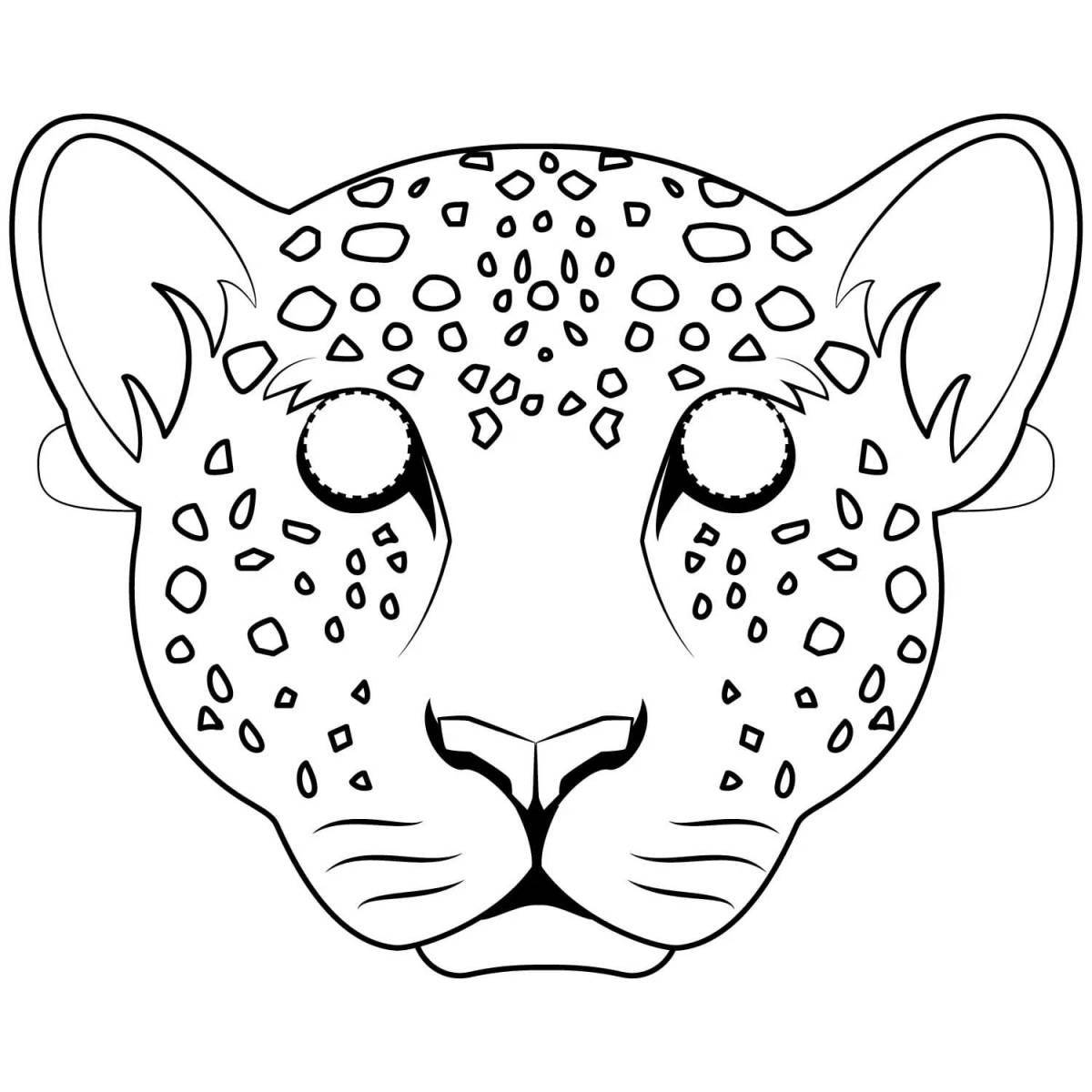 Colorful animal mask coloring pages for kids