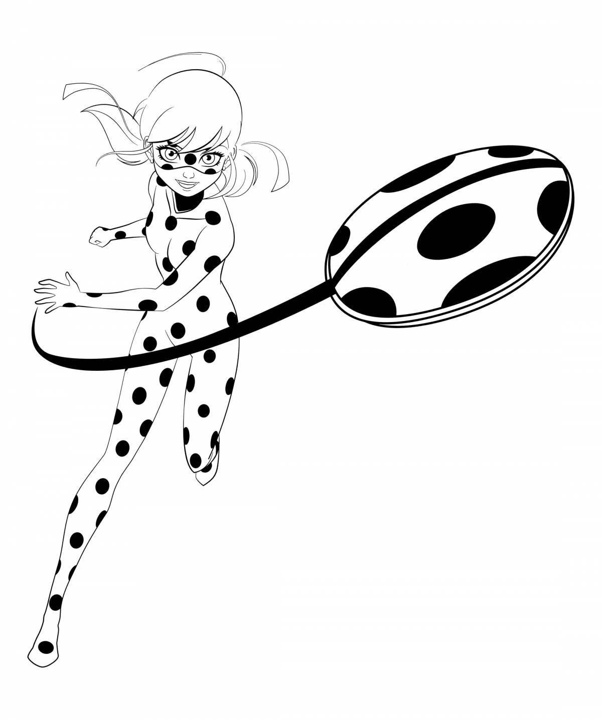 Cute lady bee ladybug coloring book