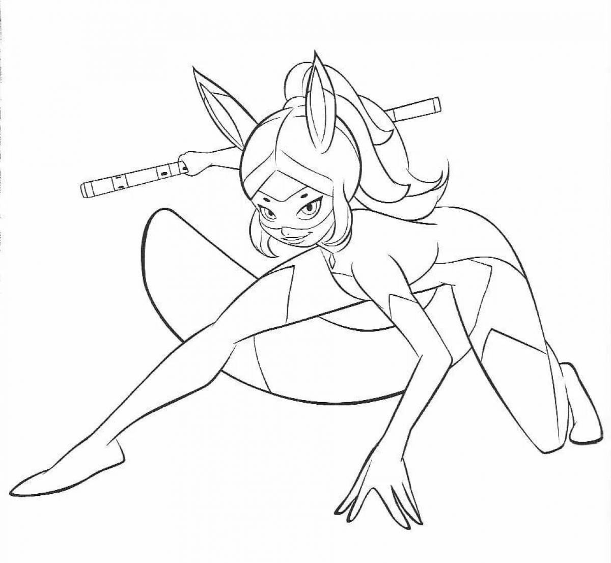 Coloring page the incredible lady bee ladybug