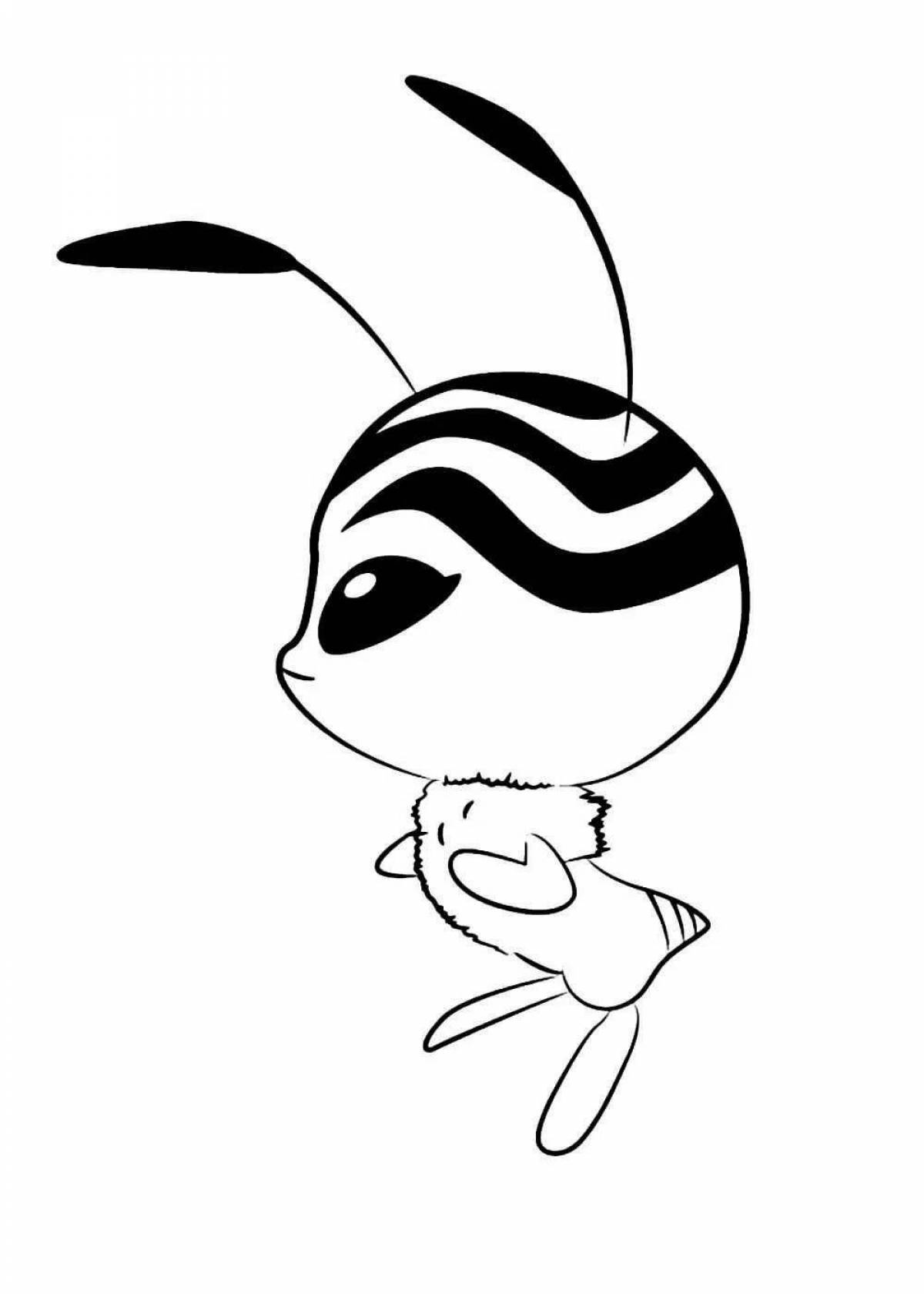 Coloring page dazzling lady bee ladybug
