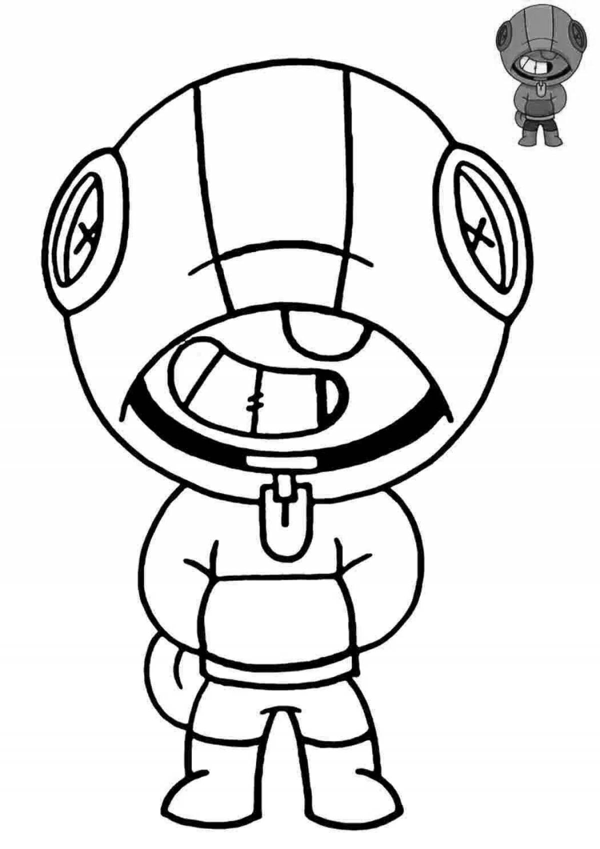 Leon's playful coloring page for boys