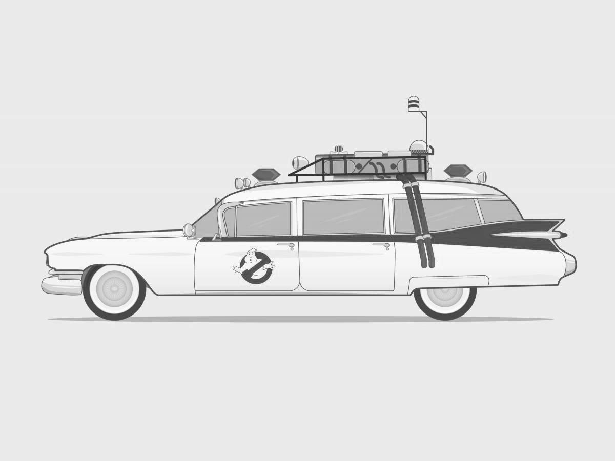 Photo Intriguing Ghostbuster Car Coloring Page