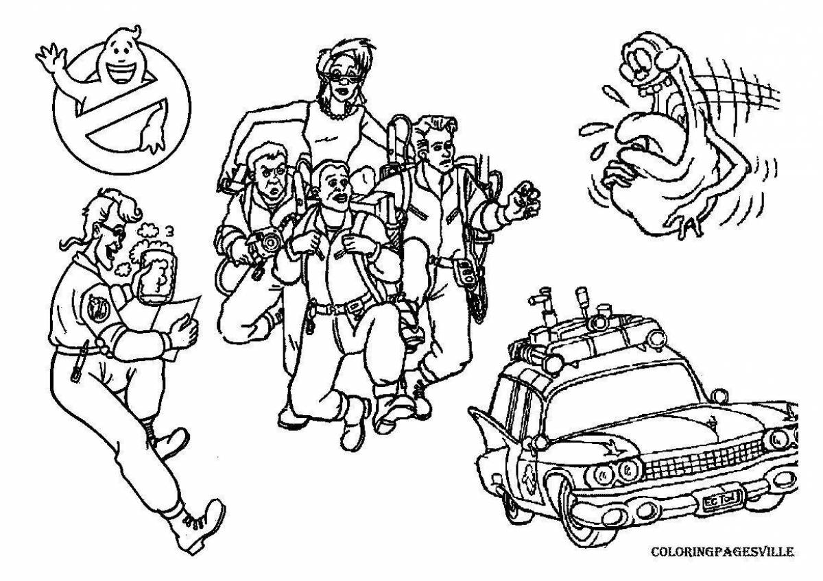 Ghostbuster car coloring page