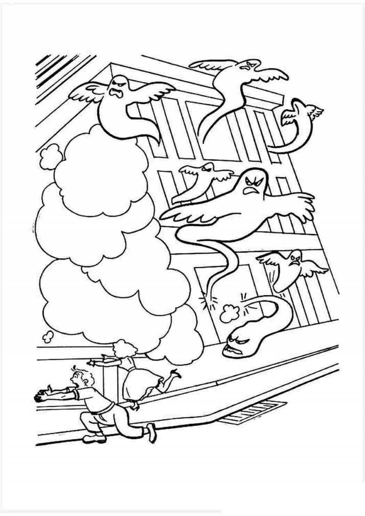 Ghostbuster's chilling car coloring page