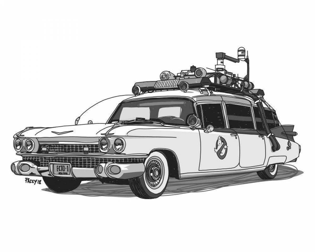 Ghostbuster's nice car coloring page
