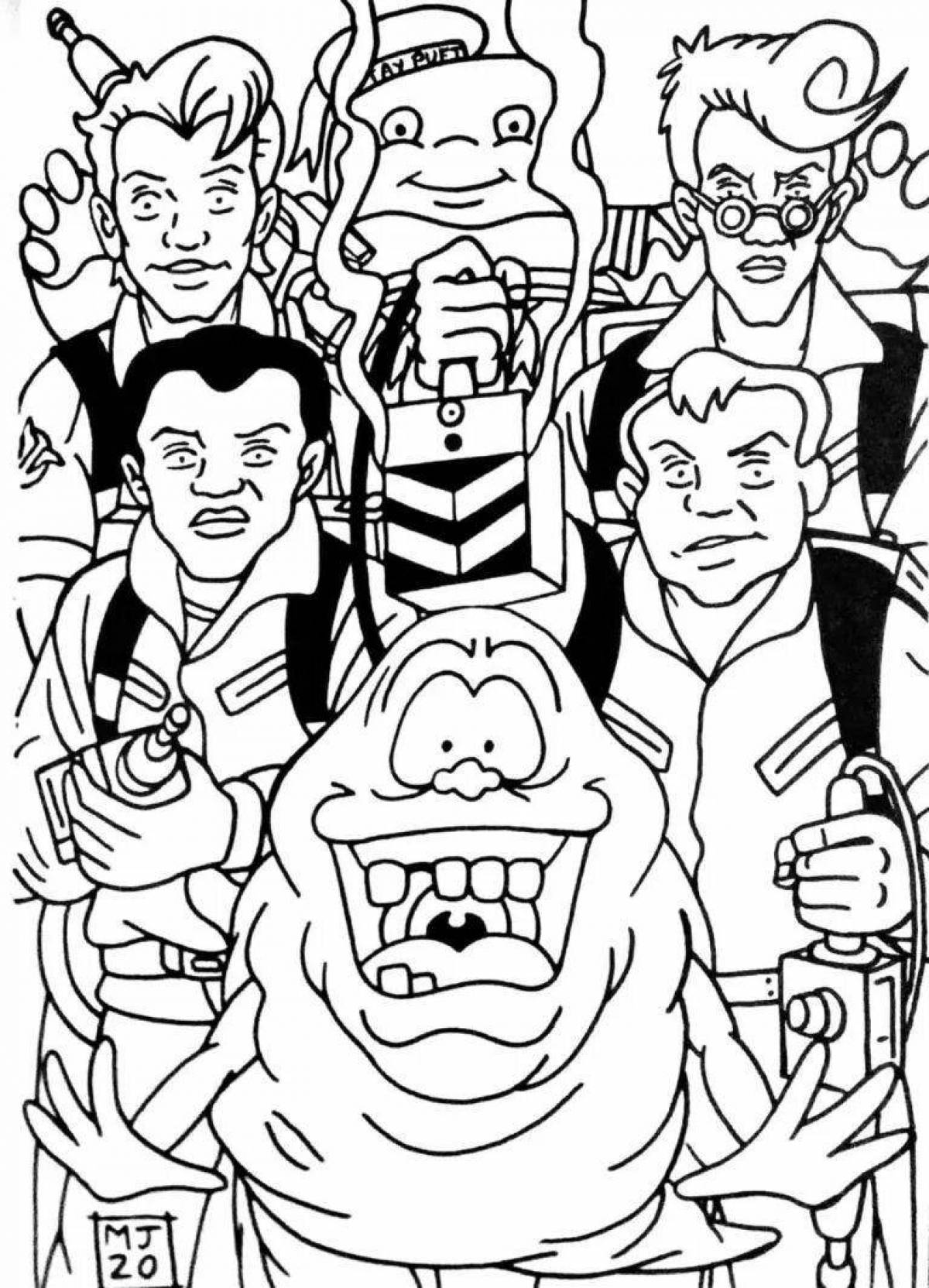 Ghostbuster awesome car coloring page