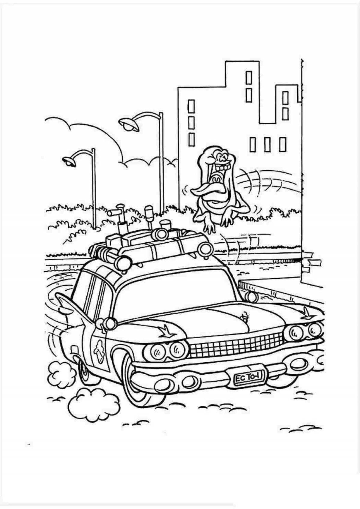 Ghostbuster's incredible car coloring page