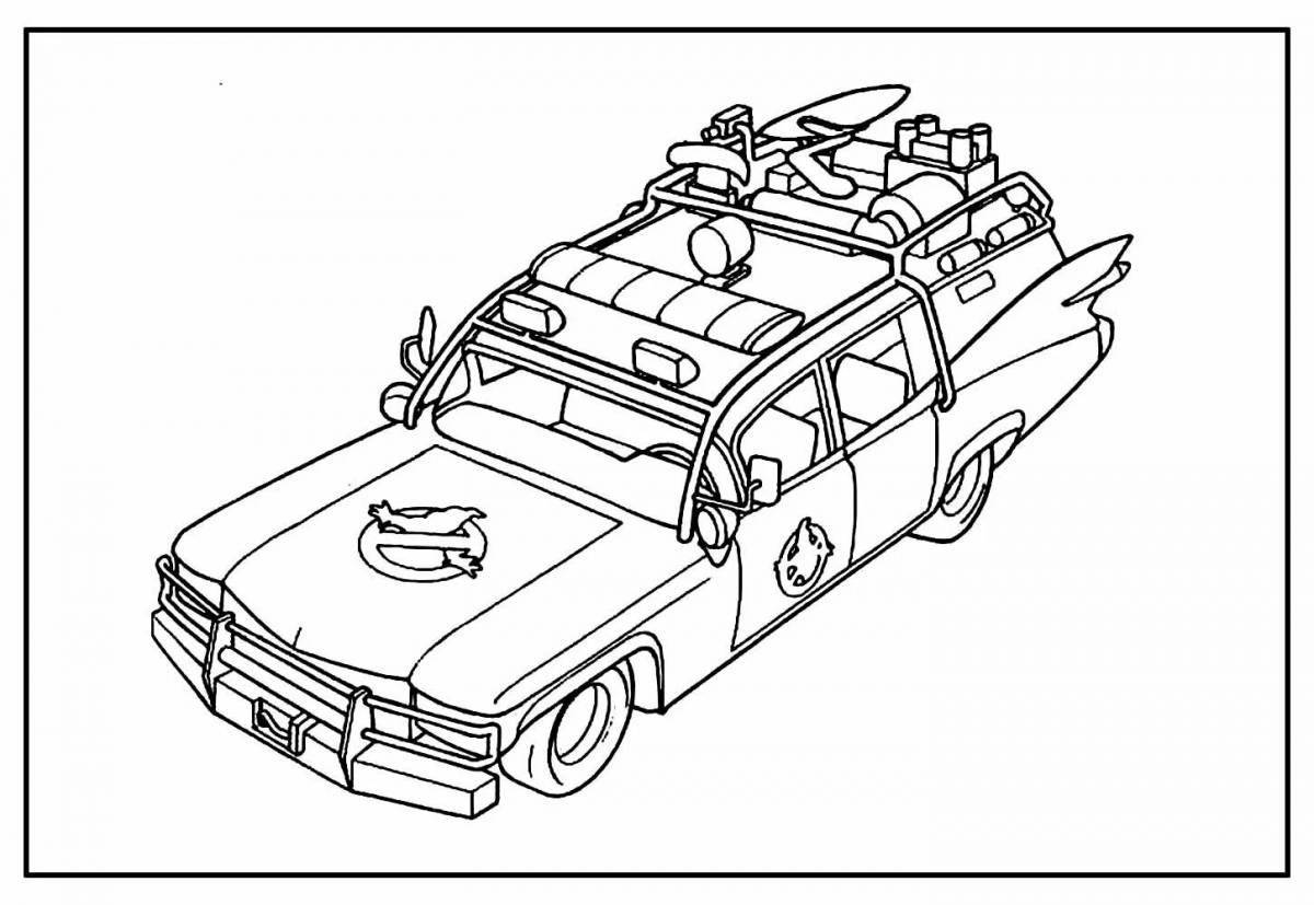 Ghostbuster Wonderful Car Coloring Page