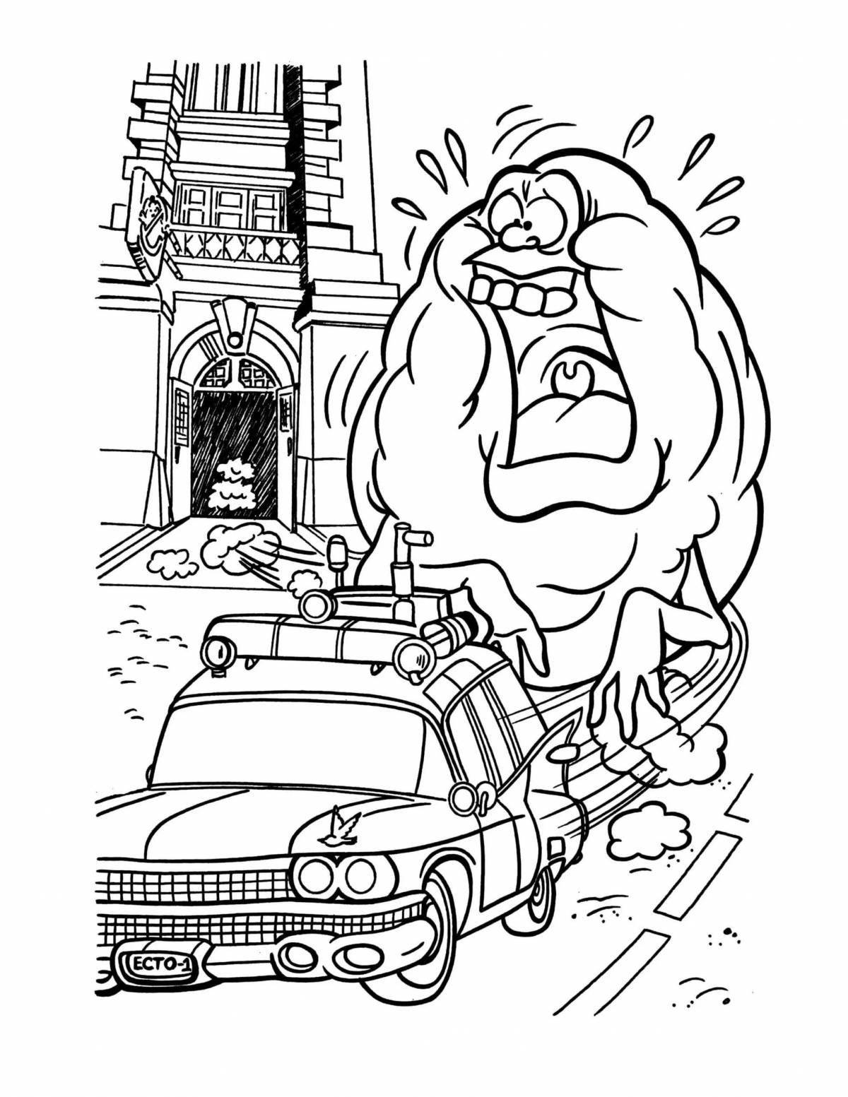 Ghostbuster Spectacular Car Coloring Page