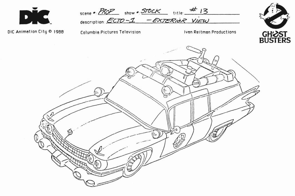 Photo Awesome ghost hunter car coloring page