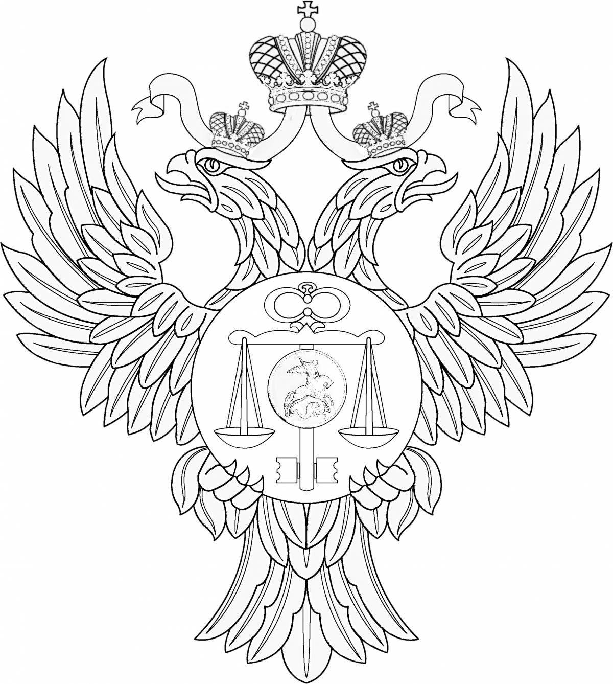 Glorious coloring double-headed eagle