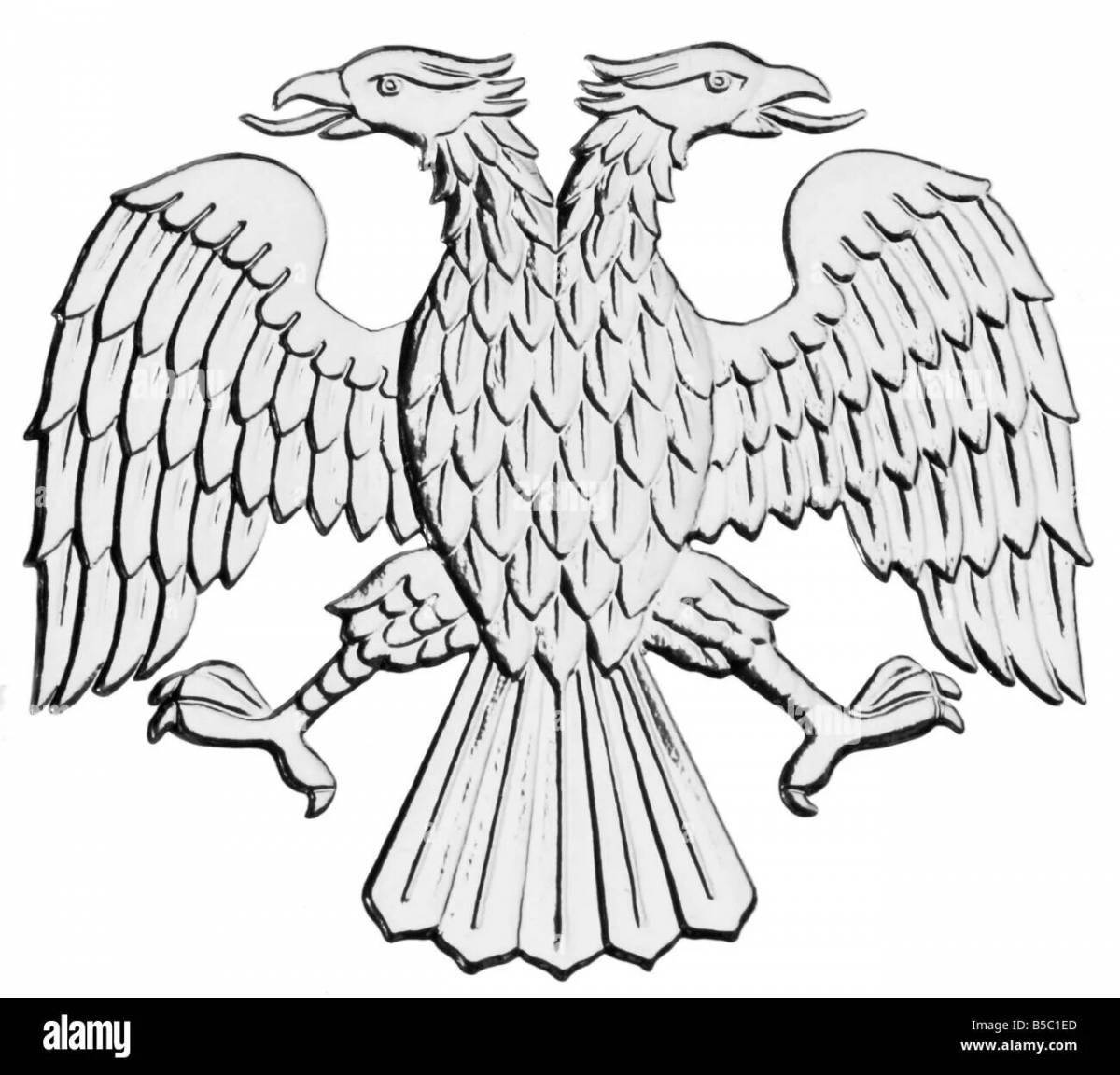 Double headed eagle coloring page