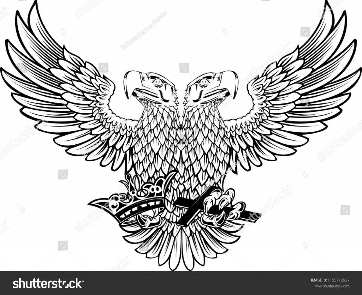 Sparkly coloring double-headed eagle