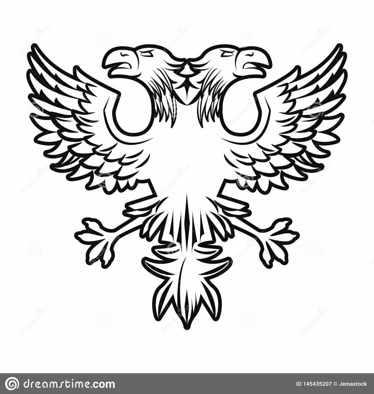 Dazzling coloring double-headed eagle