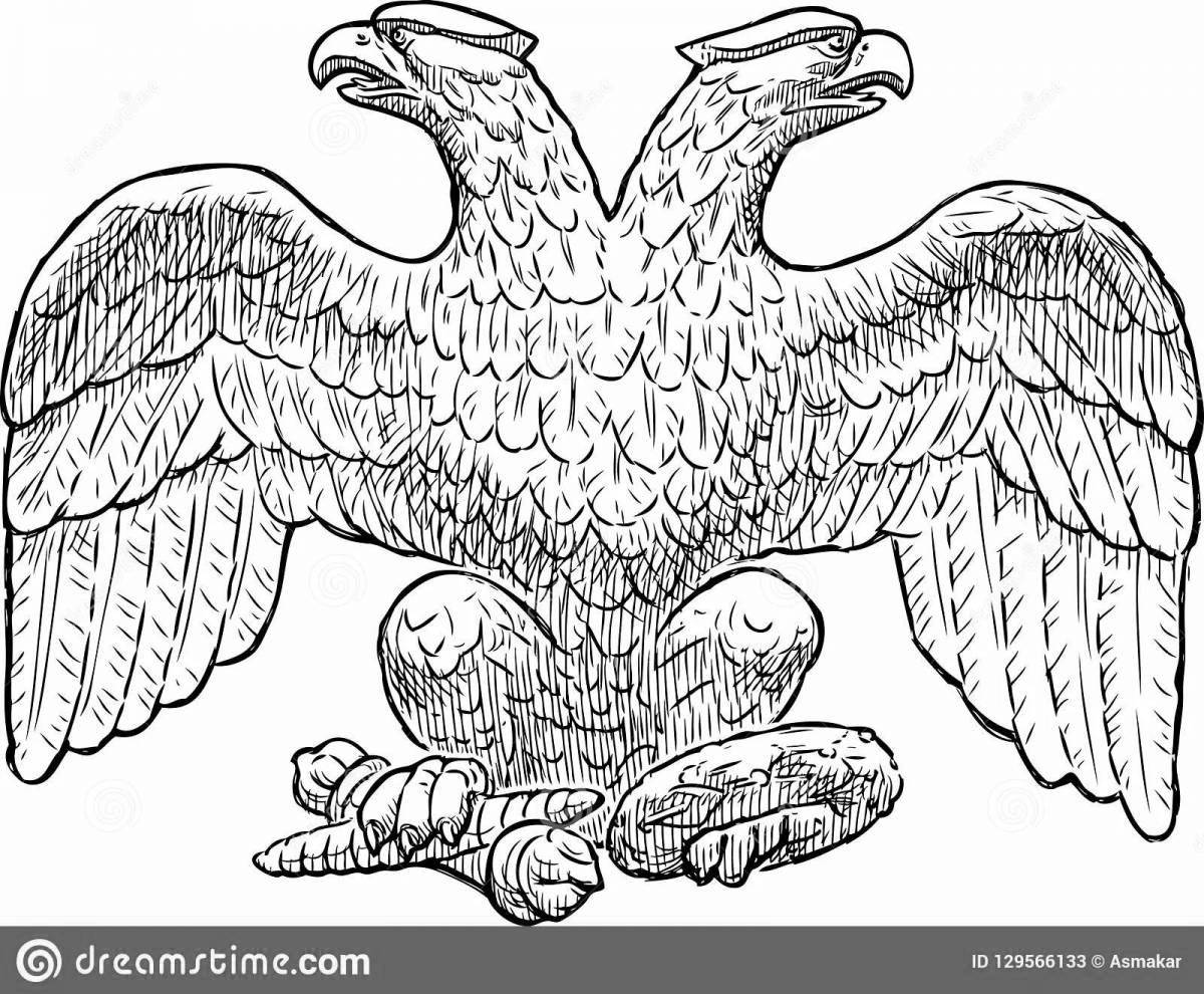Majestic double-headed eagle coloring page