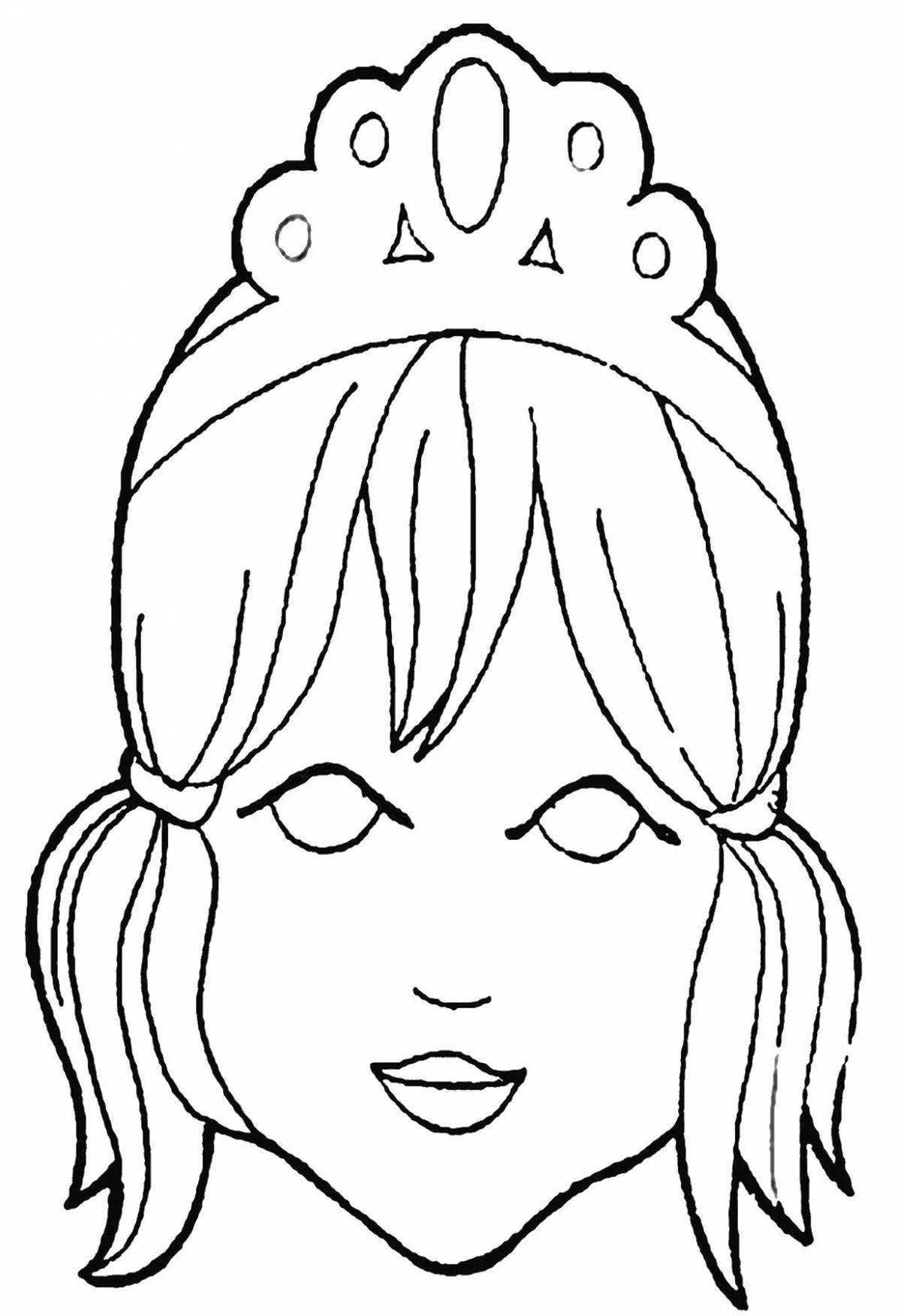 Coloring book of a shining woman's face for children