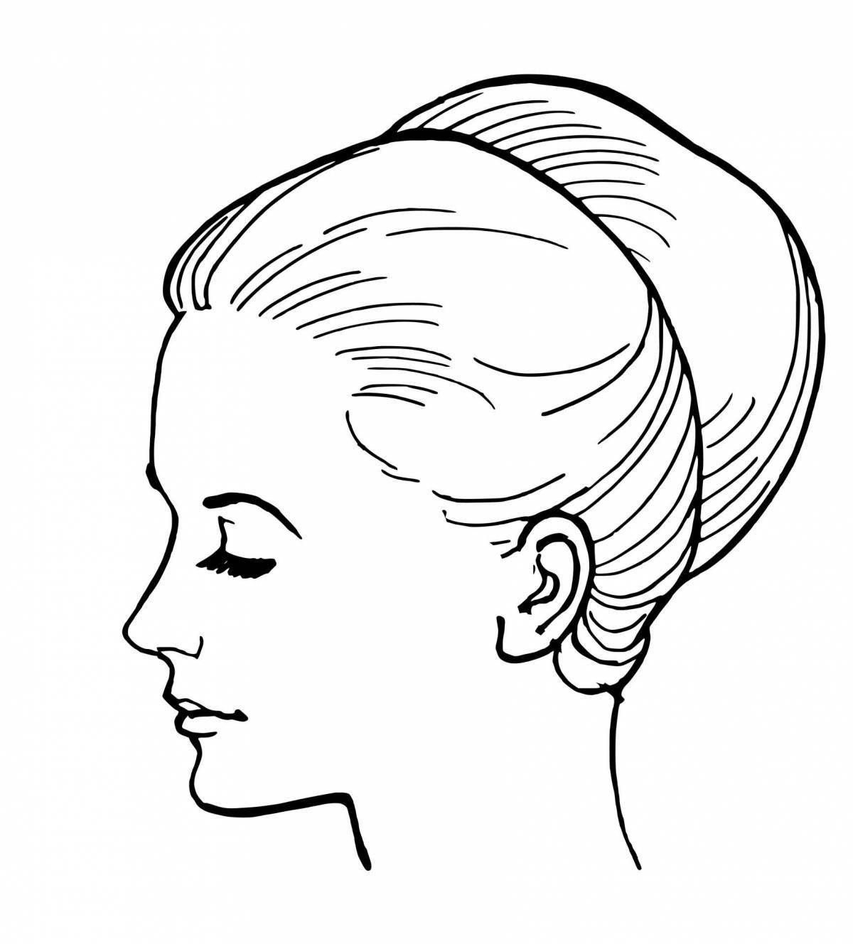 Awesome woman face coloring page for kids