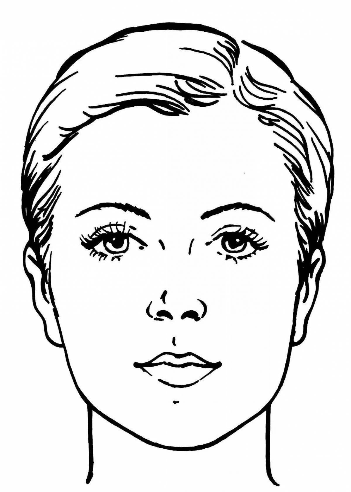 Fancy female face coloring book for kids