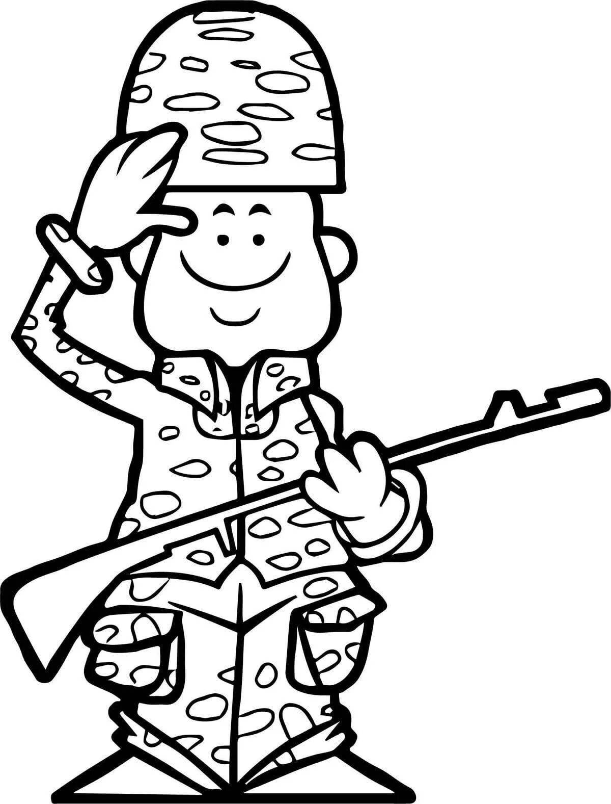 Fine toy soldiers coloring pages for kids