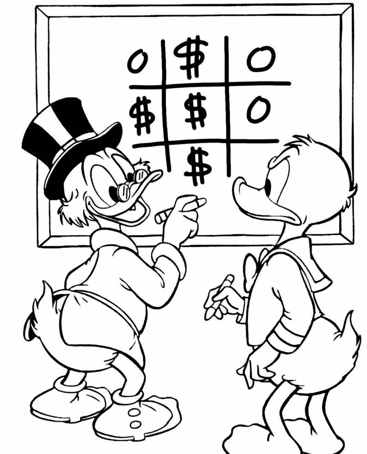 Funny donald duck with money