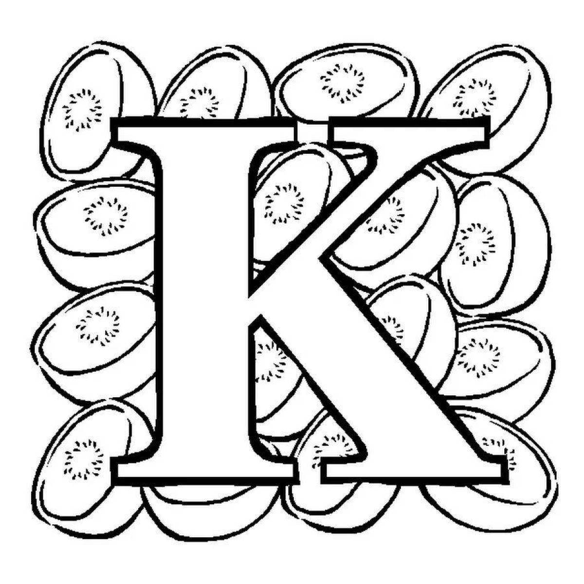 Bright letter k coloring book