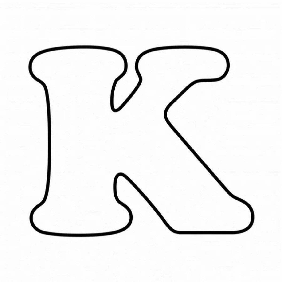 Coloring page dazzling letter k