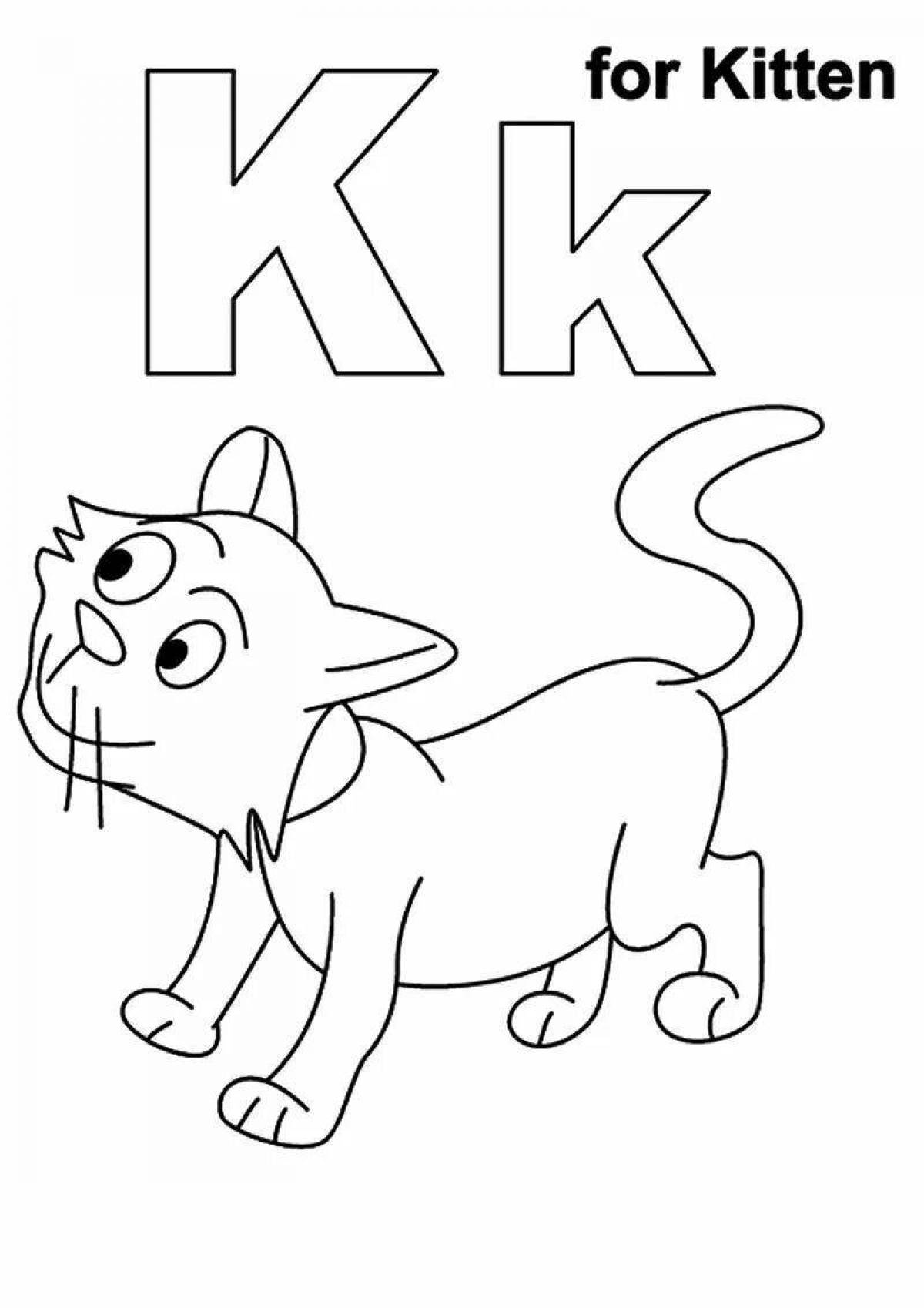 Glorious letter k coloring book