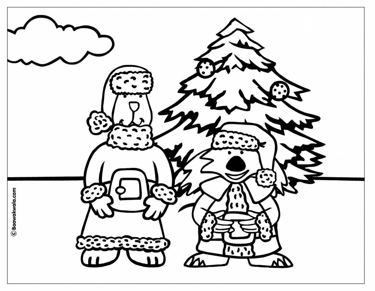 Wonderful Christmas coloring book for boys