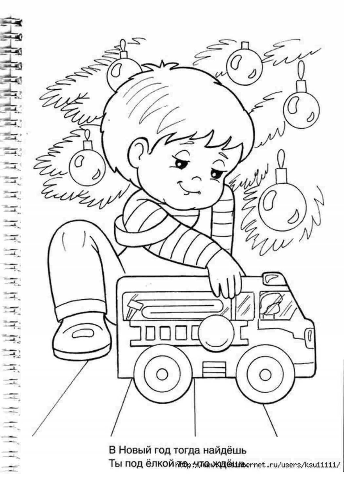 Whimsical Christmas coloring book for boys
