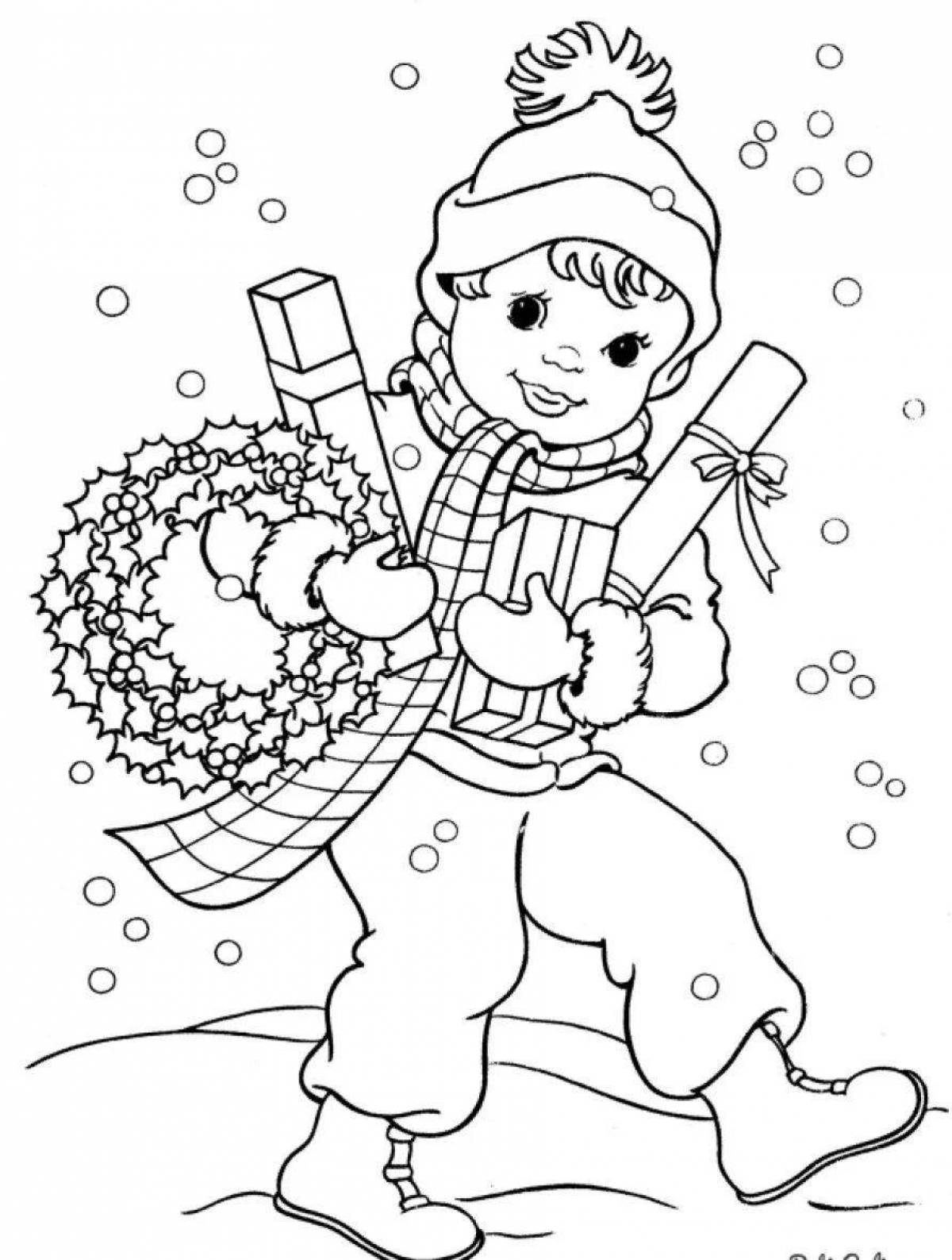 Outlandish Christmas coloring book for boys