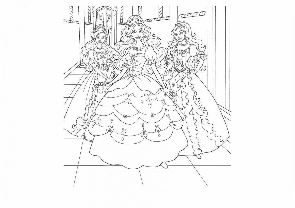 Adorable barbie princess coloring pages for girls