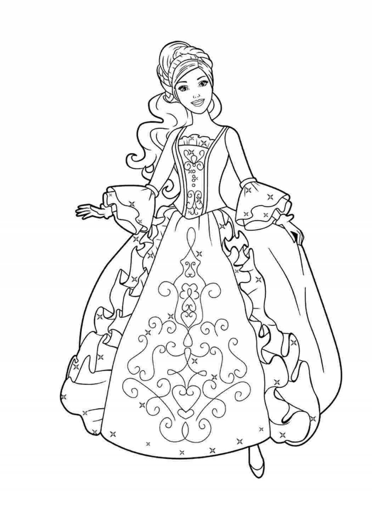 Fabulous coloring pages barbie princesses for girls