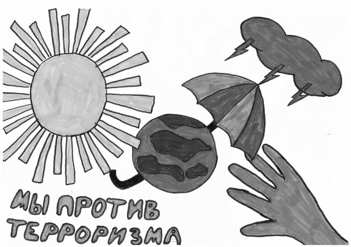 Colourful coloring: terrorism is not for children