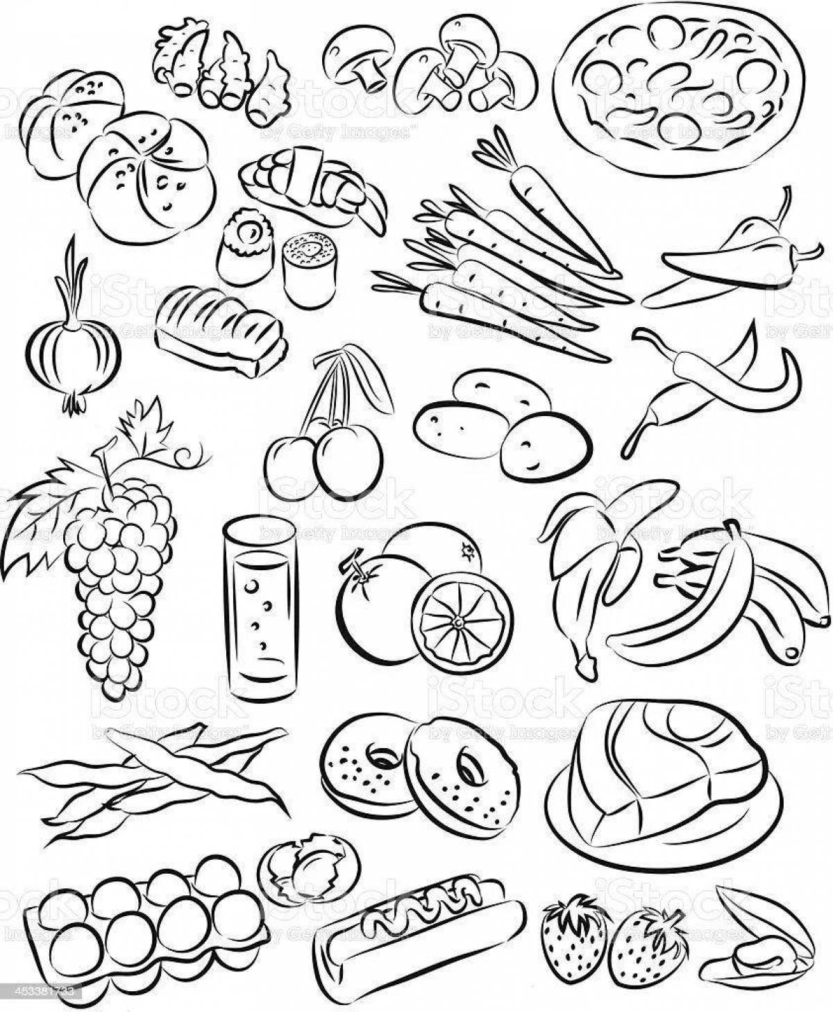 Joyful coloring junk food